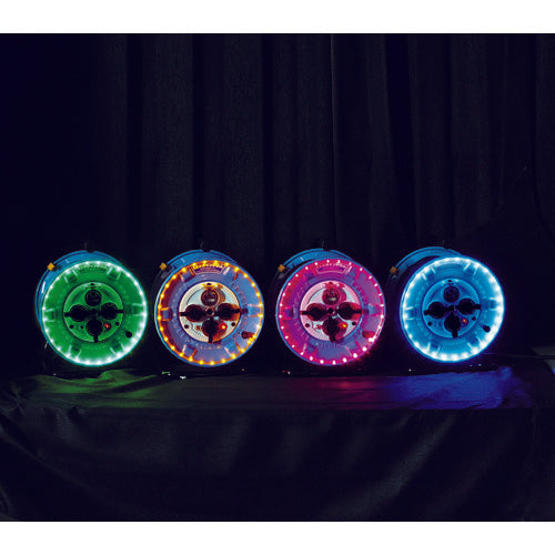 NICHIDO Electrician's Drum, Rainproof LED Line Drum, Green, For Leakage Protection Only, 30m, NPWL-EB33-G, 1 Unit