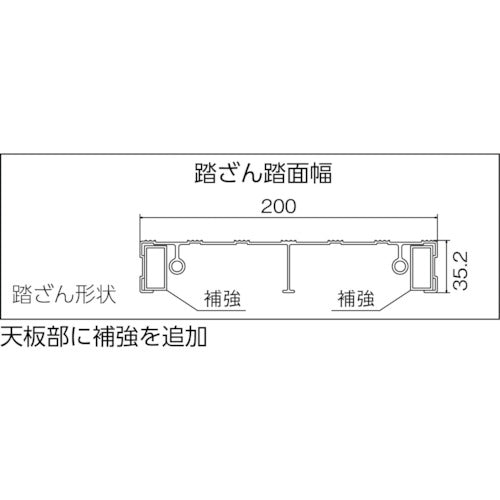 TRUSCO 作業用踏台 アルミ製・高強度タイプ 2段 ブラック TSF-256-BK 1 台