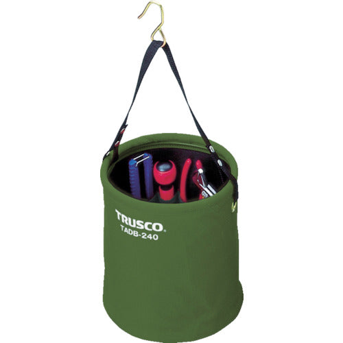 TRUSCO アタッチメント付電工バケツΦ270X300 オリーブドラブ色 TADB-270-OD 1 個