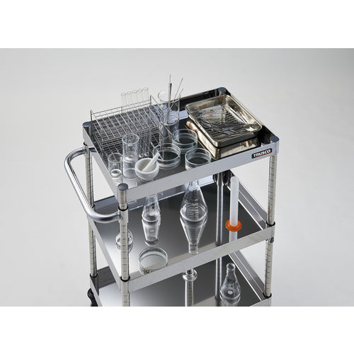 TRUSCO Stainless Steel Cart Clean Phoenix Cart SUS430 W900 x D600 x H880 3 Tiers CPE4-993 1 Unit