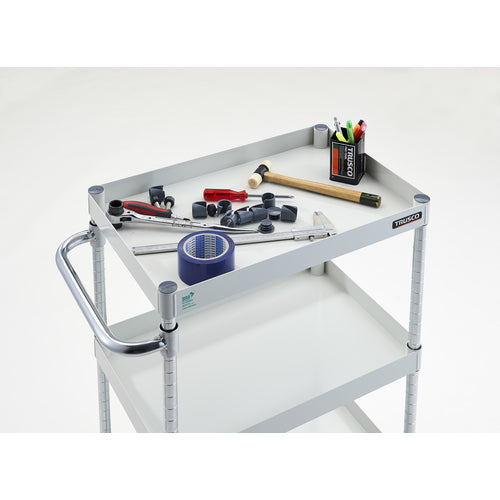 TRUSCO Tool Wagon Phoenix Wagon, Noise-reducing, 1000 x 650 x H1200, 3 Tiers, White, PEW-12103-W, 1 Unit