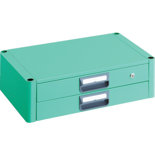 TRUSCO Tool Wagon Phoenix Wagon 2-Drawer 600X400 Young Green PEW-64X-YG 1 Unit