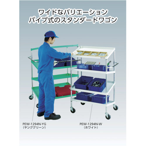 TRUSCO Tool Wagon Phoenix Wagon, Low-noise, 750 x 500, Thin Type with 1 Drawer, White, PEW-772Z-W, 1 Unit