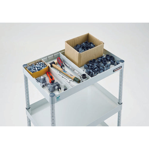 TRUSCO ツールワゴン フェニックスワゴン 省音 600X400 仕切2段付 ホワイト PEW-963S2-W 1 台