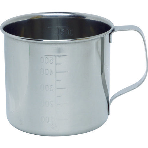 TRUSCO 計量カップ ステンレスビーカー 注ぎ口無 容量0.5L TSH634 1 個