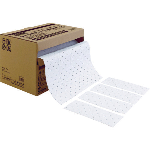 TRUSCO 油吸着シート 油専用 ミシン目入り ディスペンサー箱入り(1巻入) TCRZ-418 1 箱