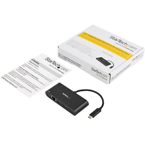 StarTech LAN adapter/USB-C/1x RJ45/10/100/1000 Mbps/3xUSB-A/PD US1GC303APD 1 box