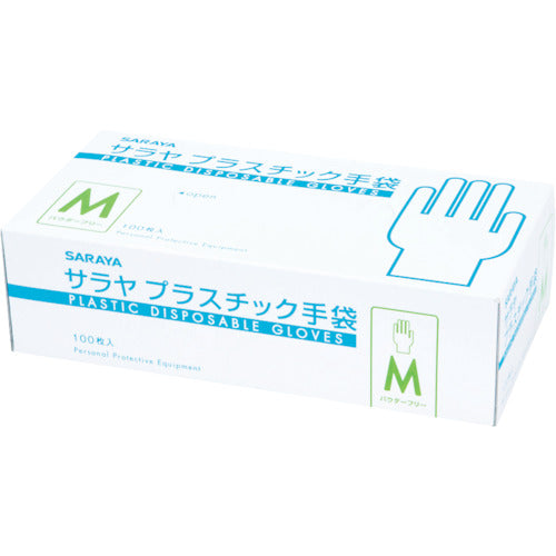 Saraya Plastic Gloves Powder-Free M (100 pieces) 53499 1 box