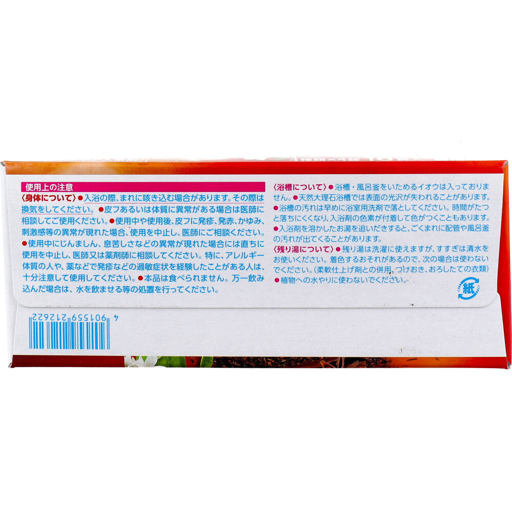 HERS 목욕 실험실 약용 입욕제 W 보습 안심 TEA TIME 투명탕 타입 45g×12정입 1개