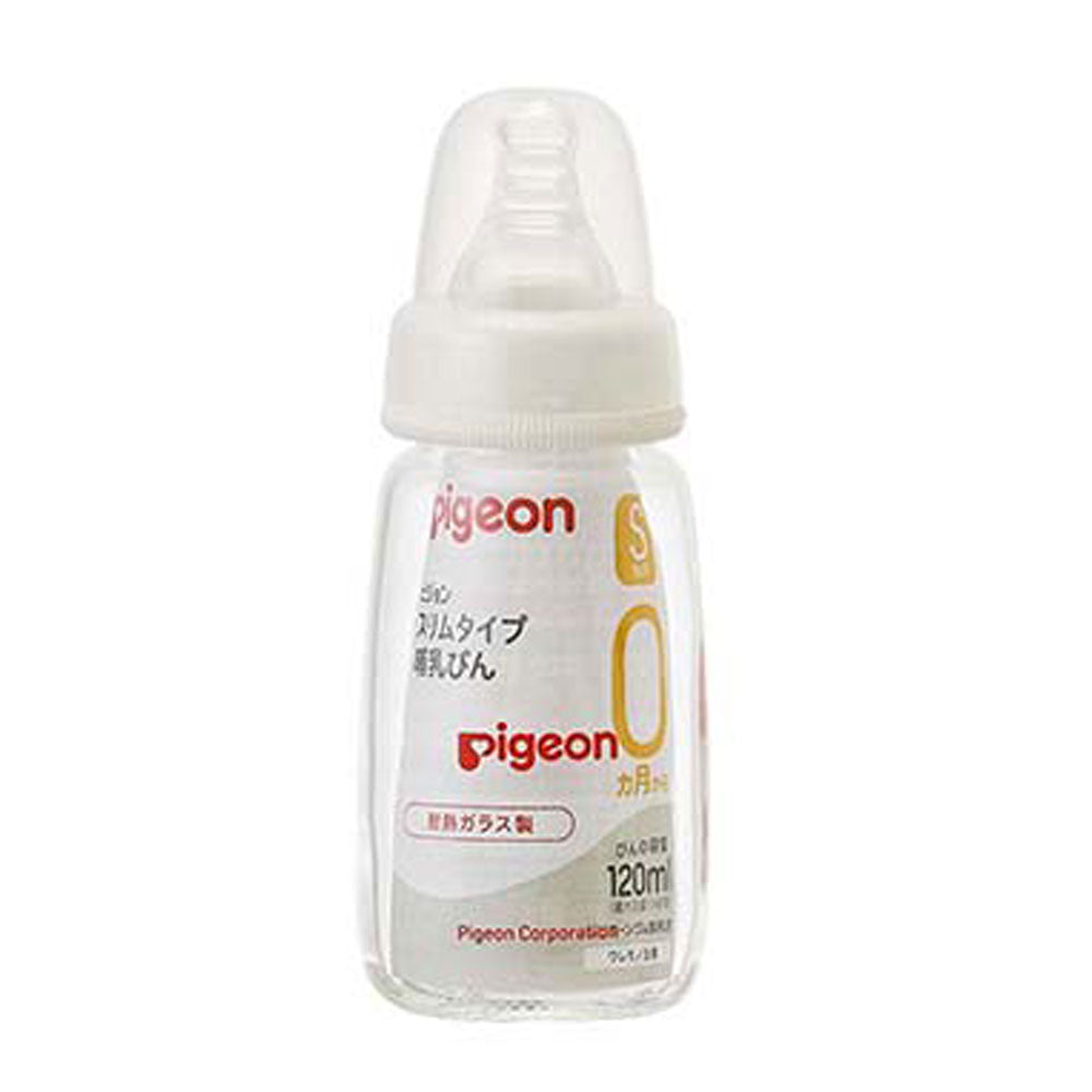 Pigeon Slim Type Baby Bottle Heat-Resistant Glass 120mL 1 pc