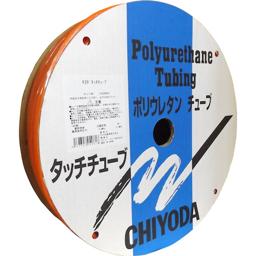 チヨダ ポリウレタンチューブ TEタッチチュ−ブ 6mm/100m オレンジ TE-6-100 OR 1 巻