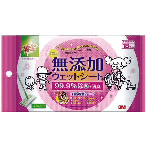 3M Scotch-Brite Floor Wet Wipes 18 Sheets FW-WSM18 1 Pack