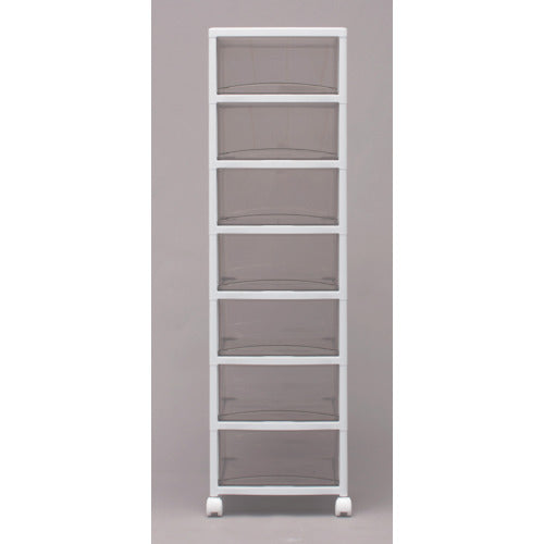 IRIS 221256 Super Clear Chest White/Clear Brown 7-Drawer Type SCE-070-BR 1 Unit
