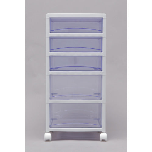 IRIS 221275 Super Clear Chest White/Clear Blue 3 Shallow Drawers, 2 Deep Drawers SCE-320-BL 1 Unit