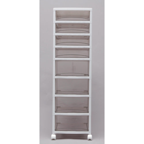 IRIS 221276 Super Clear Chest White/Clear Brown 4 Shallow Drawers, 4 Deep Drawers SCE-440-BR 1 Unit