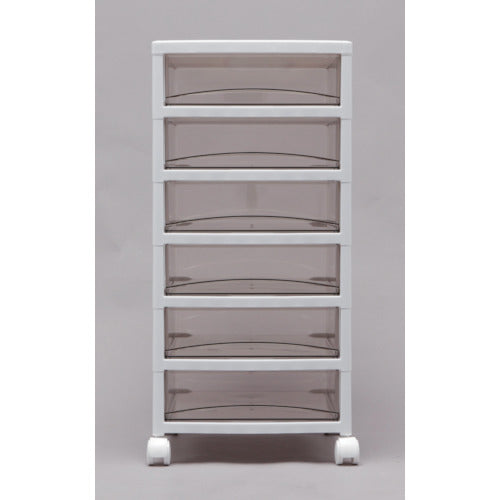 IRIS 221270 Super Clear Chest White/Clear Brown 6-Drawer Type SCE-600-BR 1 Unit