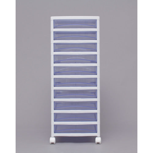 IRIS 221300 スーパークリアチェスト ホワイト/クリアブルー 10段タイプ SCE-S1000-BL 1 台