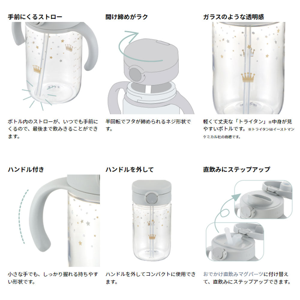 리첼 애스터 외출 빨대 직접 마시기 세트 라이트 그레이 1 개