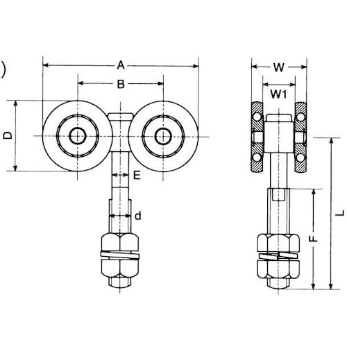 Yaboshi Double Wheel Bearing (Steel) No. 2 2FUKBE 1 pc