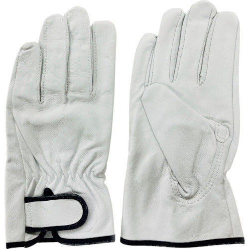 ラッキーワーカー 豚革クレストマジック 806 L 白 806-L 1 双