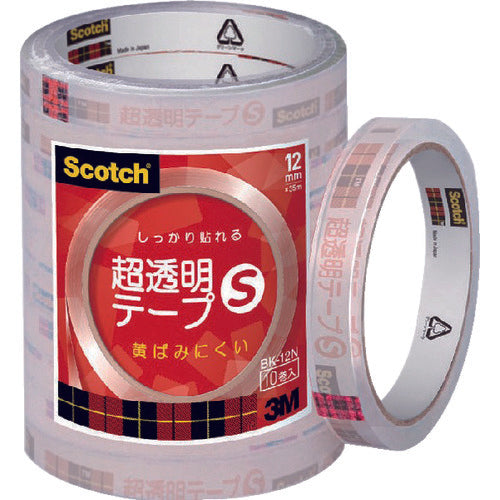 3M スコッチ 超透明テープS 12mmX35m 10巻入シュリンクパック BK-12N 1 PK