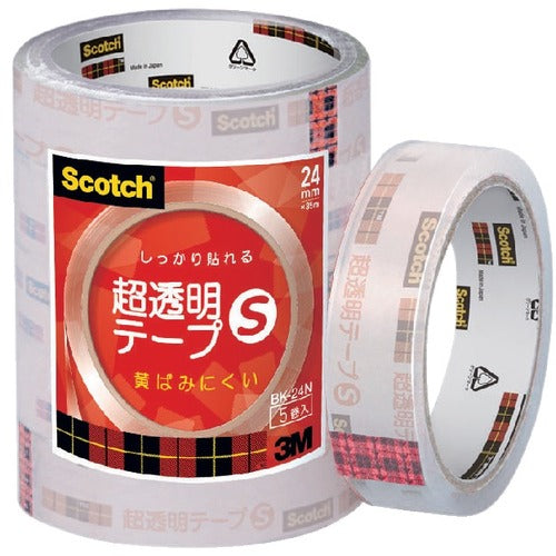 3M Scotch Ultra Clear Tape S 24mm x 35m 5 rolls shrink packed BK-24N 1 PK
