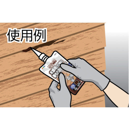 アサヒペン 建築・内装用補修剤 ワンタッチ木部用ひび割れ雨もれ防止補修材 200ml こげ茶 310903 1 個