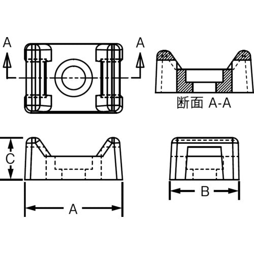 PANDUIT タイマウント 耐薬品・耐熱・対放射線性タイプ 10.8×16.2×7.1 使用ねじM4 (100個入) TM2S8-C71 1 袋