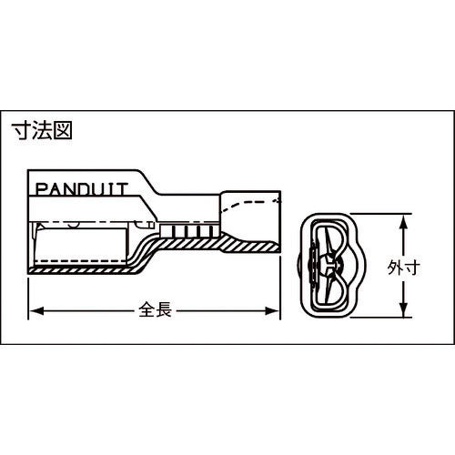 PANDUIT 圧着端子 差込型完全絶縁 メス型 (50個入) DNF10-250FIB-L 1 袋
