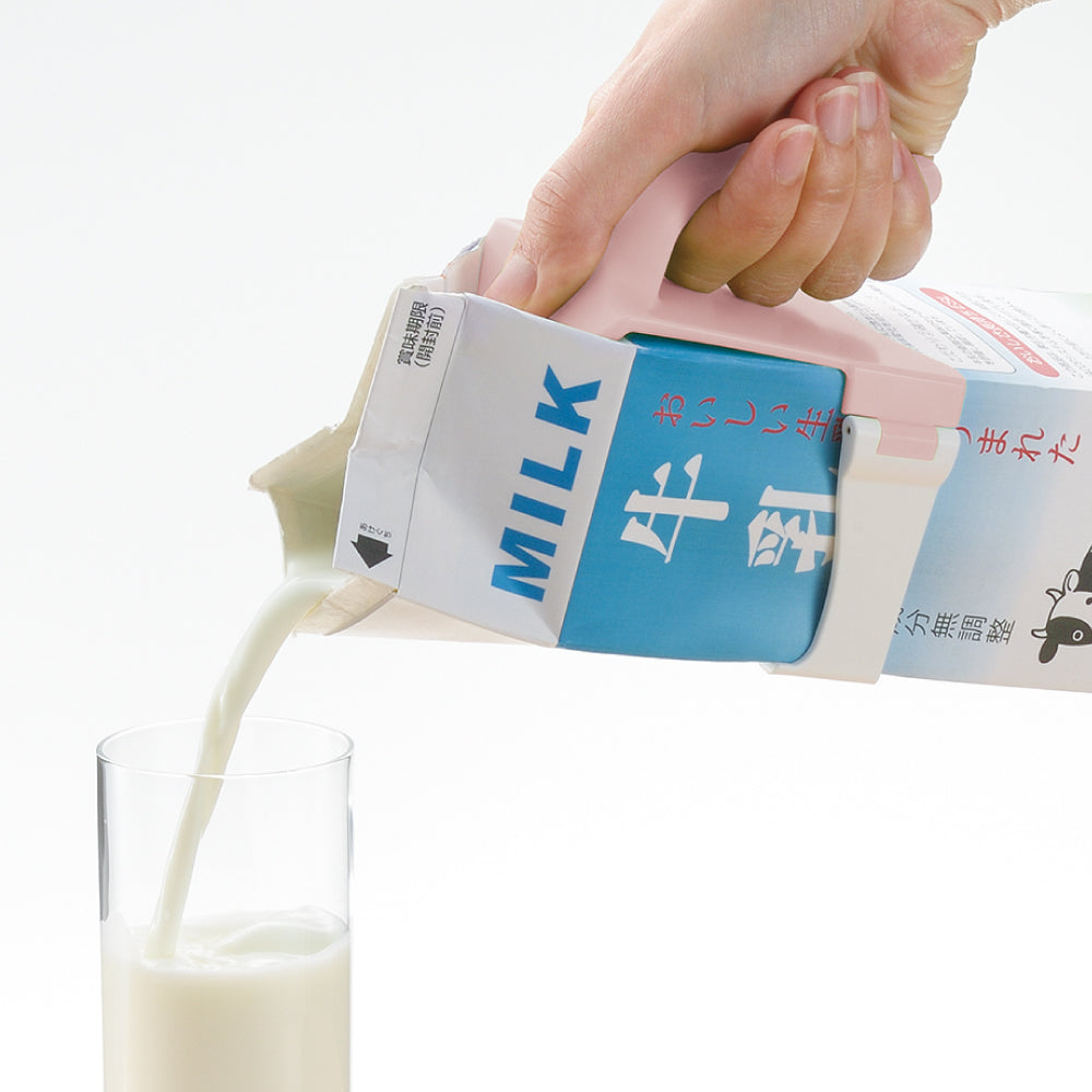 使っていいね! 持ちやすい 牛乳パックハンドル ピンク 1 個