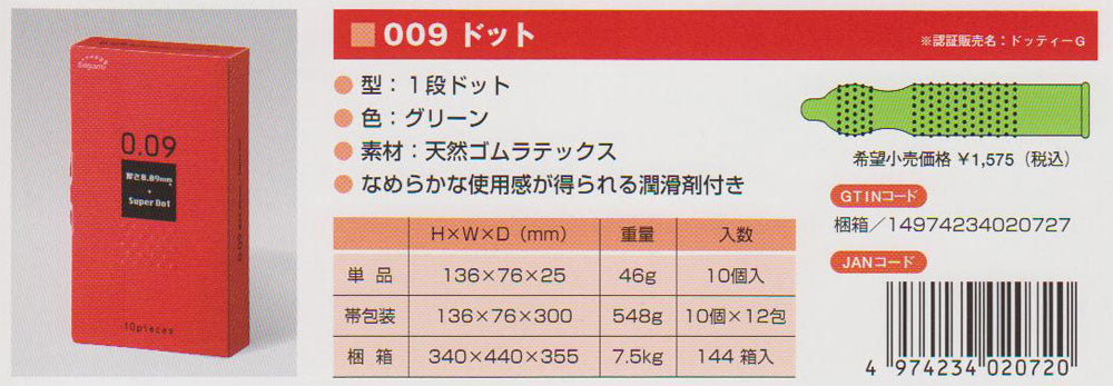 사가미 009 도트 콘돔 10개입 1개