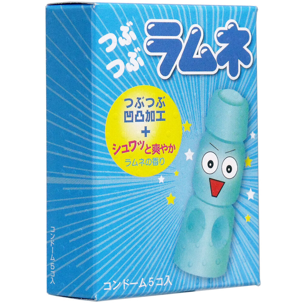 Tsubutsubu Ramune Contoured + Ramune Scented Condoms (5 pieces) 1 piece