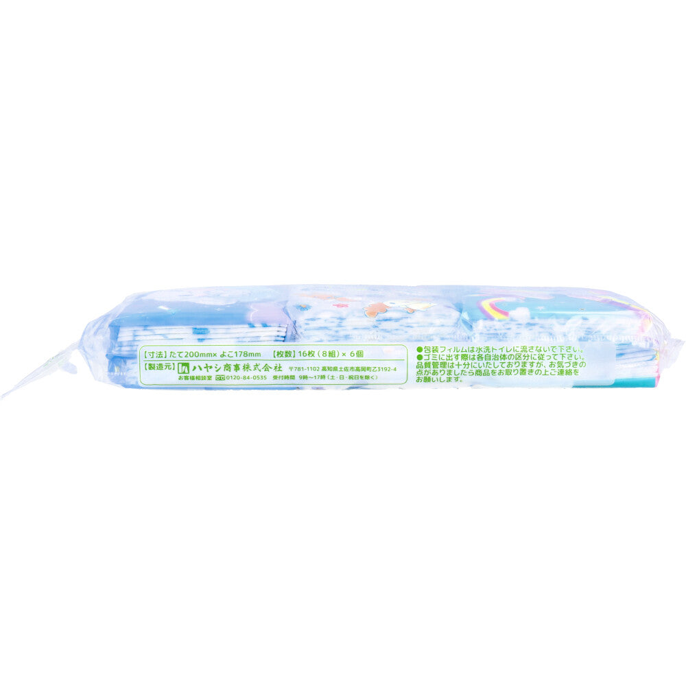 Cinnamoroll flushable printed tissues, 16 sheets (8 packs) x 6 packs, 1 unit