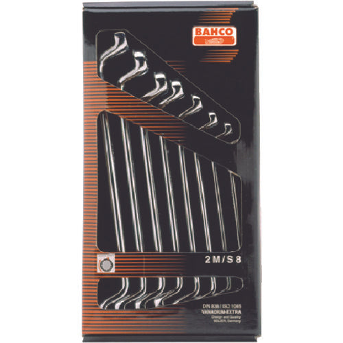 버코 양쪽 입안경 렌치 딥 오프셋 No. 2M 박스 스패너 세트 종이 케이스 포함 8개 세트 2M/S8 1 S