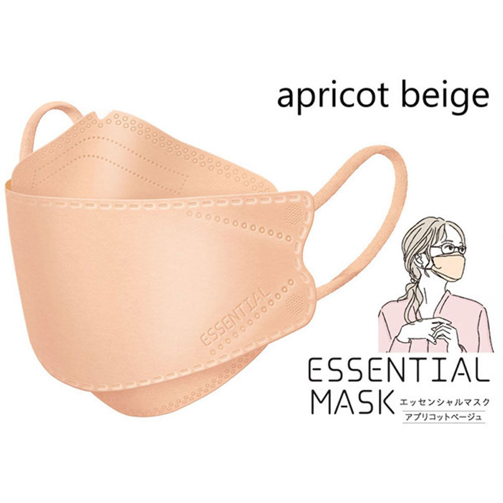 Smooth and fluffy ESSENTIAL MASK non-woven mask, apricot beige, FD30-BE, with paper mask case, 30 masks, 1 piece