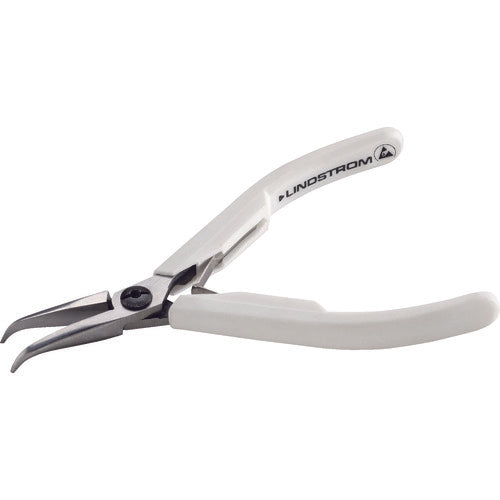 Lindstrom Snip Nose Pliers, Total Length 129mm, A29mm, No Serrations, Curved Tip, 7892, 1 Pair
