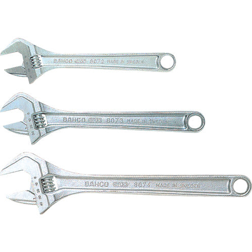 Bahco Monkey Wrench, Plated, Total Length 255mm, 8072C, 1 Piece