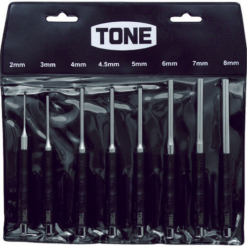 TONE 平行ピンポンチセット 2.0、3.0、4.0、4.5、5.0、6.0、7.0、8.0mm 8点セット PP800 1 S