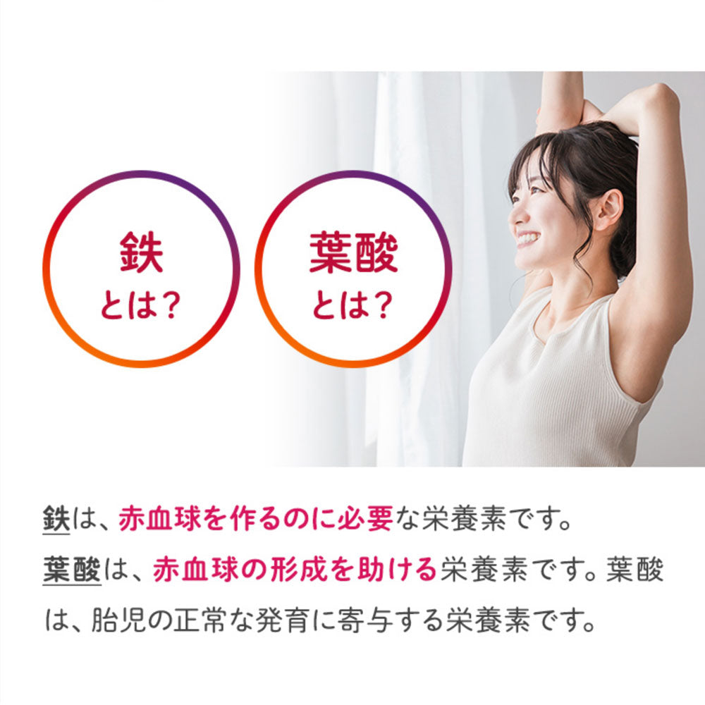 【アウトレット】※2week めにサプリ Sparkling ヘム鉄&葉酸 シトラス風味 14日分 14粒入 1 個