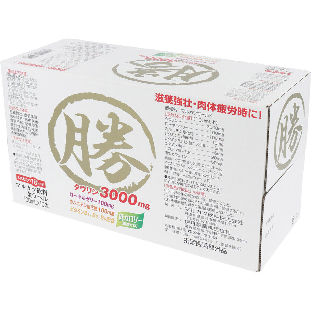 Marukatsu Beverage Gold Label 100mL x 10 bottles 1 piece