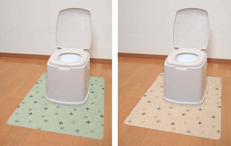 サンコー置くだけ吸着ポータブルトイレマット グリーン