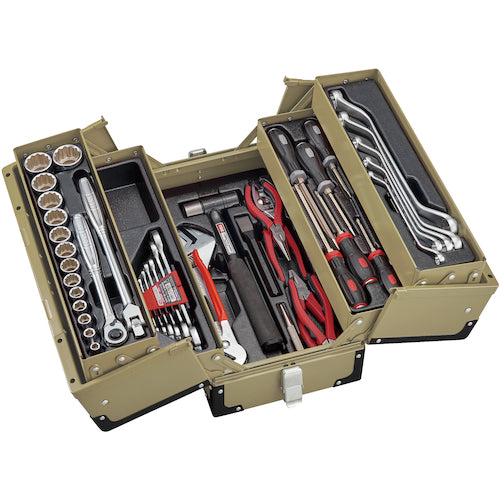 TONE 整備用工具セット ツールセット カーキ 間口433×奥行220×高さ240mm 54点セット TSS433123KK 1 S