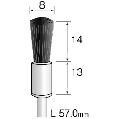 Minimo Hair Brush End Pig Hair Hard φ8 (10 pieces) FC1505 1 PK