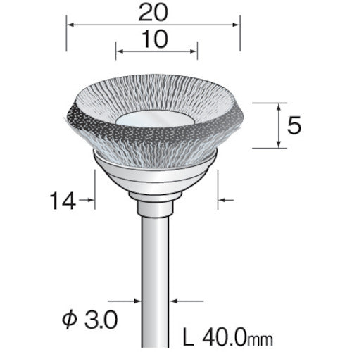 Minimo Metal Brush Bevel Stainless Steel φ20 (3 pieces) FC4961 1 PK