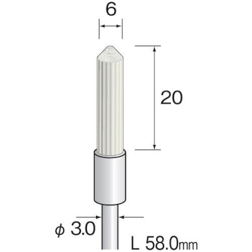 Minimo Shaft-mounted end-type brush Fiber brush Short Grit #600 Outer diameter Φ6 FD3011 1 piece
