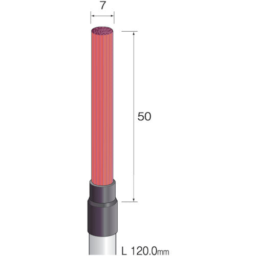 Minimo 축 부착 엔드형 브러쉬 파이버 브러쉬 롱 입도 #1000 외경 Φ7 FD3033 1개