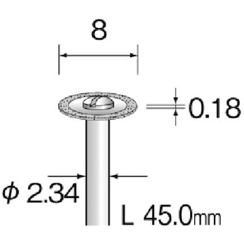Minimo 電着ダイヤモンドカッティングディスク Φ8 MC1101 1 本