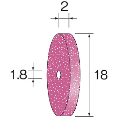Minimo Abrasive Rubber Grindstone Wheel WA Hard #220 φ18X2 (10 pieces) NA2701 1 PK