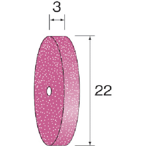 Minimo Abrasive Rubber Grindstone Wheel WA Hard #600 φ22 x 3 (10 pieces) NA2733 1 PK