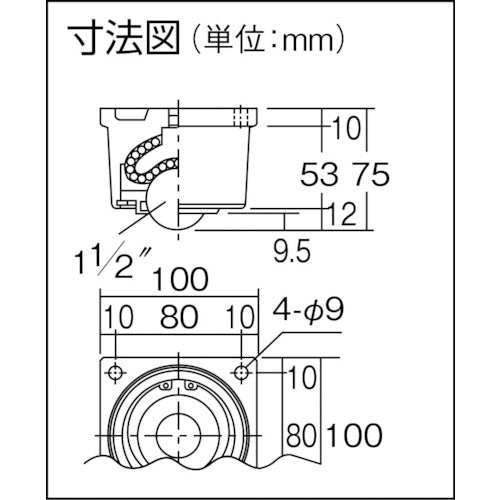 ISB 하향 볼 캐스터 이구티베어 IK-38 스틸제 IK-38 1개